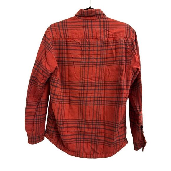 Quicksilver men's Dufflink flannel quilted overshirt S red plaid - Picture 2 of 13